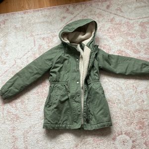 Olive green hooded jacket